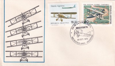 FILATELIE TEMATICA - PLIC ARGENTINA TEMATICA AVION AVIOANE foto