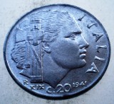 1.857 ITALIA WWII VITTORIO EMANUELE III 20 CENTESIMI 1941 R MAGNETIC, Europa