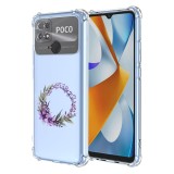 Husa antisoc pentru xiaomi poco c40, airbag, pink wreath 10, clear