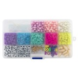Set creativ DIY in cutie, 13 modele de margele de insirat, Moxy