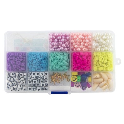 Set creativ DIY in cutie, 13 modele de margele de insirat foto