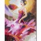 Tablou pictat manual, Eleganta cu evantai, 70x50cm ulei pe panza in cutit efect 3D, Mircea iordache