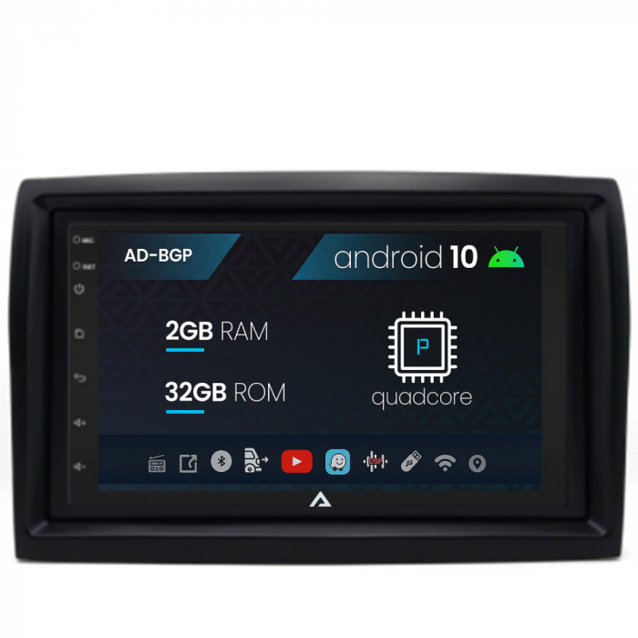 Navigatie Fiat Ducato, Android 10, P-Quadcore 2GB RAM + 32GB ROM, 7 Inch - AD-BGP1002+AD-BGRFI0262DIN