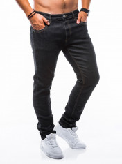 Blugi pentru barbati negri elastici simplu slim fit P749 foto