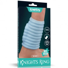 Manson Penis Knights Ring Wave cu Vibratii, Albastru