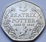 50 pence 2016 Marea Britanie, Beatrix Potter, km#1370