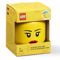 LEGO Cutii depozitare: Mini cutie depozitare cap minifigurina LEGO fata