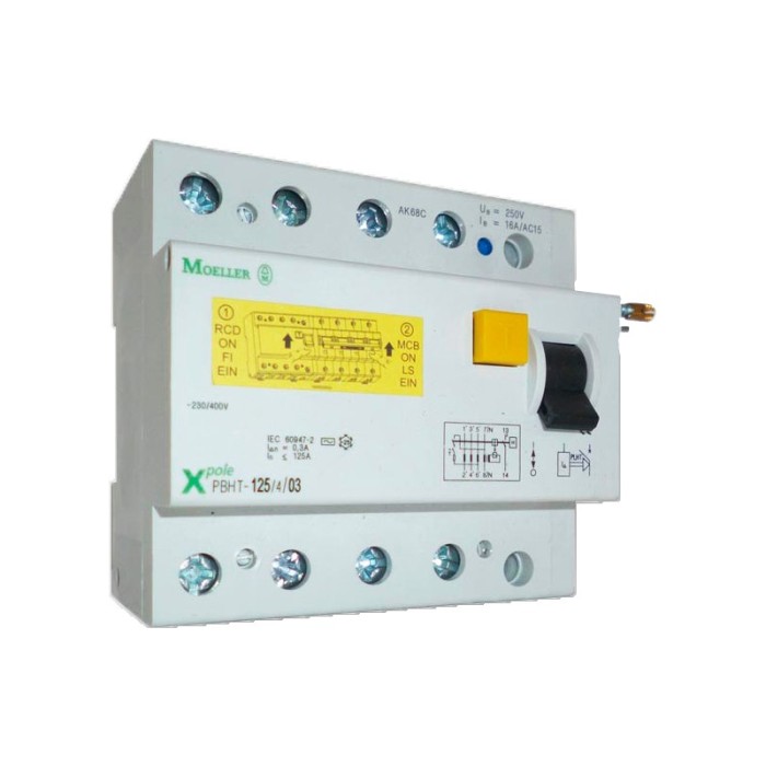 Moeller PHT 125 Diferential 4P, 125A, 10kA ProAdvanced PowerfulTools
