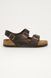 Birkenstock sandale de piele Milano barbati, culoarea maro, 34871