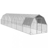 Cumpara ieftin Pui de gaina cu acoperis 2,5x12x2,25 m otel galvanizat