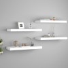 Set 4 rafturi perete suspendate Gossi, 60x23.5x3.8cm, MDF, alb, design modern, suporta 7kg/raft, montare usoara, ideale decor