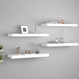 VidaXL Rafturi de perete suspendate, 4 buc., alb, 60x23,5x3,8 cm, MDF