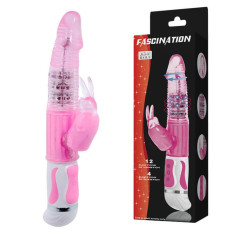 Fascination Bunny - Vibrator iepuraș, roz, 28 cm