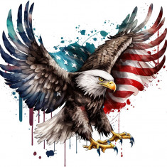 Sticker decorativ, Vultur American, Multicolor, 61 cm, 1270STK-1