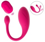 Ou Vibrator Koral, Remote Control, 10 Moduri Vibratii, Silicon, USB, Roz