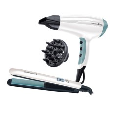 Set cadou Remington S8500GP, Presa, Uscator de par, 2300W, 150C - 230C, Turbo Boost, Ionizare, Accesorii, Alb foto