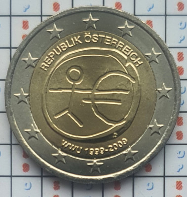 Austria 2 euro 2009 UNC - 10 Years EMU - km 3175 - E001 foto