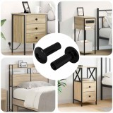 vidaXL Nuci cu M&acirc;neci 2 pcs Negru M4 x 14,5 mm Fier 864535