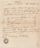 ROMANIA Valahia 1854 document de vama stampila carantina Doftana jud Prahova RR!