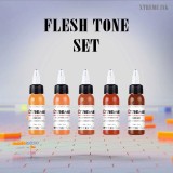 Set 5 Tusuri Tatuaj XTREME Flesh Tone: Light, Medium, Dark, Extra Light/Dark. Vegan, Conform REACH. Cerneluri Premium