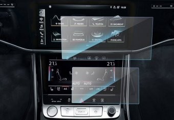 Folie pentru Ecran Navigație + Consolă Aer Condiționat Audi Q6 2022-2023, Ultra-Rezistentă, Claritate Cristalină, Aplicare Ușoară foto