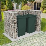 Gabion dublu &icirc;nconjurător pubelă, oțel, 180 x 100 x 120 cm, vidaXL