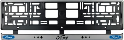 Set 2 bucati, suport numar inmatriculare argintiu Ford II foto