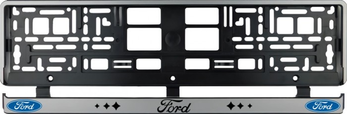 Set 2 bucati, suport numar inmatriculare argintiu Ford II