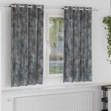 vidaXL Cortine din catifea , set de 2 piese cu &oelig;illets, gri, 175 x 140 cm