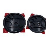 Set 2 embleme capotă/portbagaj negru lucios 80mm x 90mm, pentru Skoda