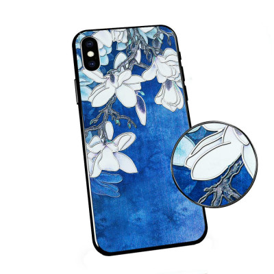 Husa SAMSUNG Galaxy A40 - Flowers 3D (Albastru) foto