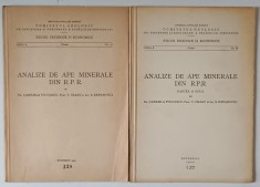 ANALIZE DE APE MINERALE DIN R. P. R. , PARTILE I - II de GABRIELA PITULESCU ... S. REPANOVICI , 1953 - 1954 foto