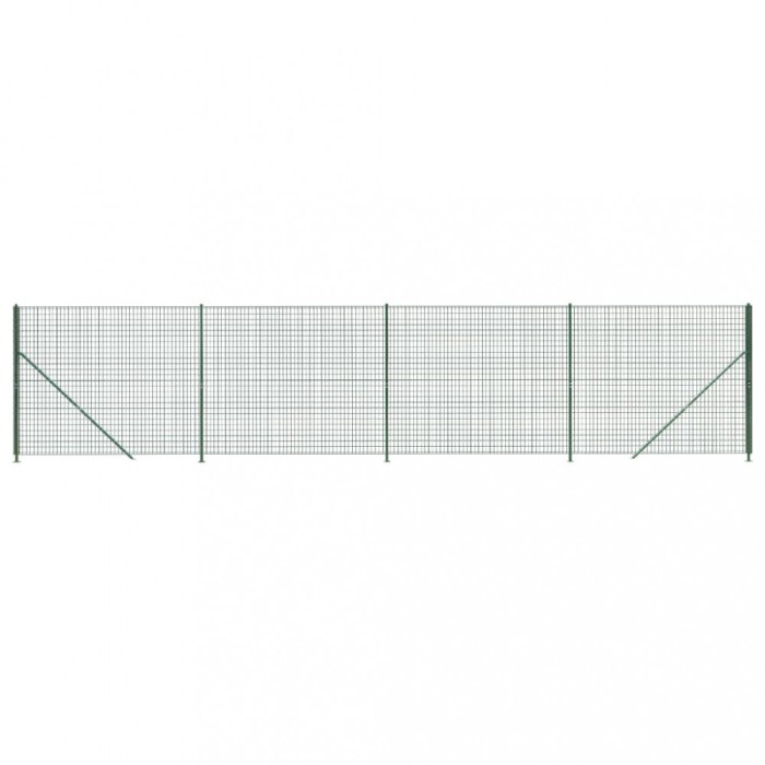 Gard plasa de sarma cu bordura, verde, 2,2x10 m