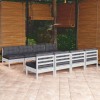 Gossi set mobilier de gradina cu perne, 9 piese, lemn masiv de pin