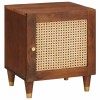 vidaXL Noptiere Lemn Mango Masiv, 40x33.5x46 cm, Maro, 2 Uși, Stil Clasic