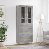 VidaXL Dulap &icirc;nalt, gri sonoma, 69,5x34x180 cm, lemn compozit