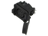 Conector XLR 5 pini IP65 unghiular AMPHENOL AXS5FPH 7,5A 133V soclu mamă
