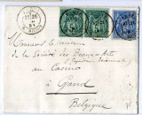 France 1880 Postal History Rare Cover Paris R. Milton to Gand Belgium D.567