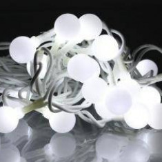 Ghirlanda luminoasa cu sfere albe 30 LED lumina rece WELL