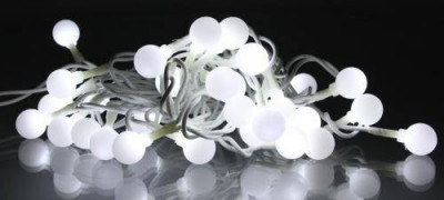 Ghirlanda luminoasa cu sfere albe 30 LED lumina rece WELL foto