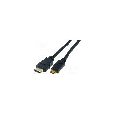 Cablu HDMI - HDMI, HDMI mini mufa, HDMI mufa, 3m, negru, ASSMANN - AK-330106-030-S