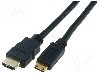 Cablu HDMI - HDMI, HDMI mini mufa, HDMI mufa, 3m, negru, ASSMANN - AK-330106-030-S foto