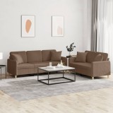 vidaXL Set de canapele cu perne, 2 piese, maro, textil 3202137