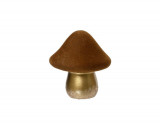 Decoratiune Mushroom, Decoris, 13x16x18.5 cm, teracota, maro