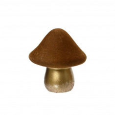 Decoratiune Mushroom, Decoris, 13x16x18.5 cm, teracota, maro