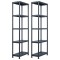 Gossi rafturi de depozitare 2 buc. negru 60x30x180 cm plastic 125 kg