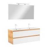 Mobilier complet de baie Vario Forte 120 stejar-alb
