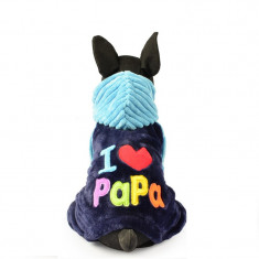 Bluza I Love Papa, calduroasa, pufoasa S Albastru 20 cm