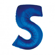 Balon folie sub forma de cifra, culoare albastra 92 cm-Tip Cifra 5