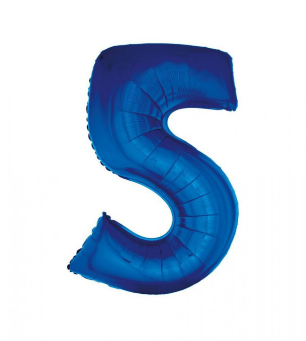 Balon folie sub forma de cifra, culoare albastra 92 cm-Tip Cifra 5